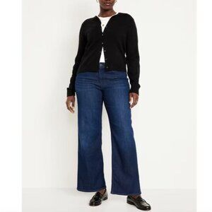Old Navy Women’s High-Rise Wow Wide Leg Jeans Plus Size 20 Dark Wash Denim NWOT